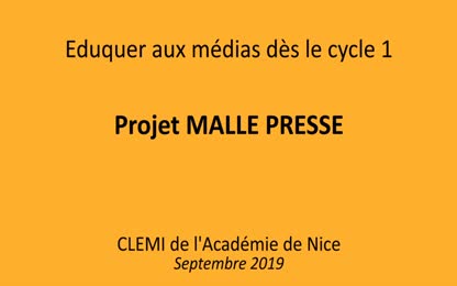 Projet Malle presse : EMI dès le cycle 1