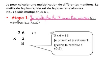 Video PPT Technique de la multiplication 1